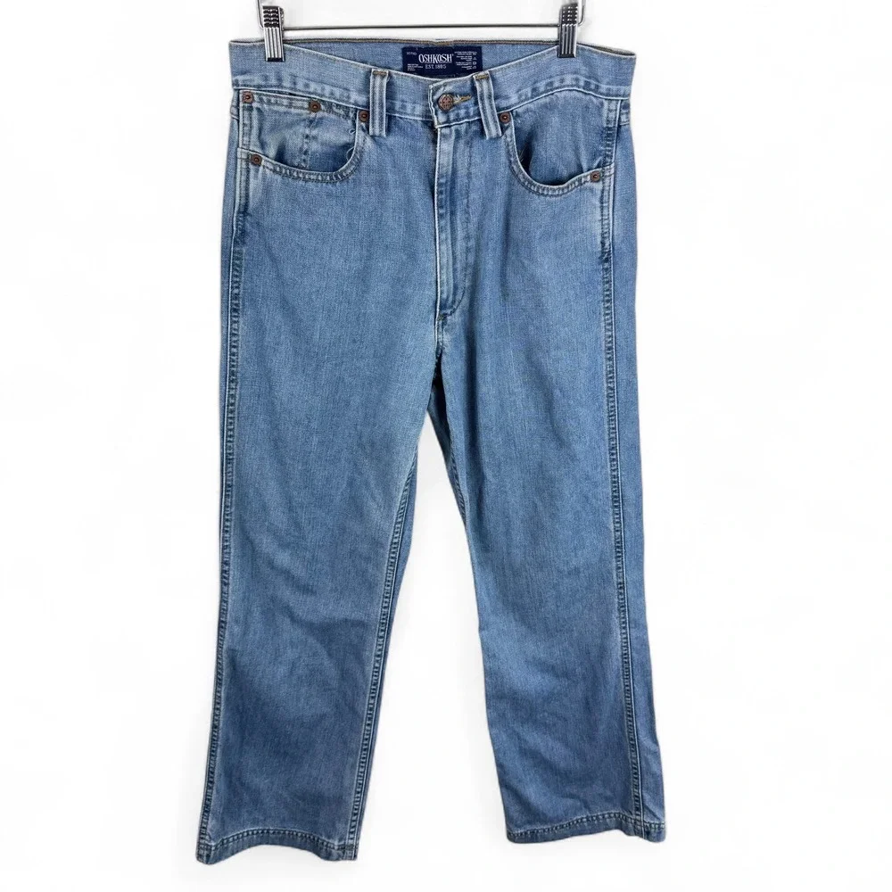 OshKosh Bgosh Vtg Mens 30x30 Blue Denim Straight Leg Workwear Jeans Medium Wash‎